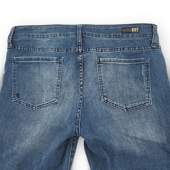 Kut From The Kloth Catherine Boyfriend Jeans Size 12 Medium Wash Distressed - Picture 4 of 6